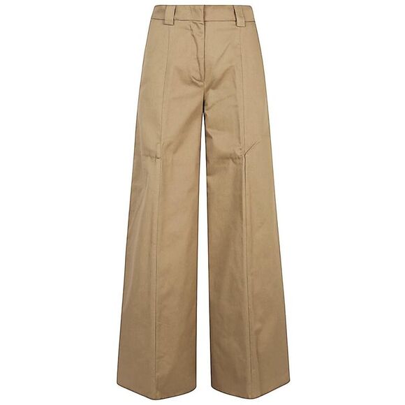 THE LATEST Wide Leg Cotton Twill Pants Women GREEN